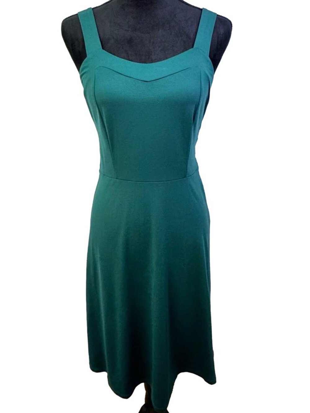 NWT 41 Hawthorn Hunter Green Midi Dress M Sleeveless Stretch Knit Chic